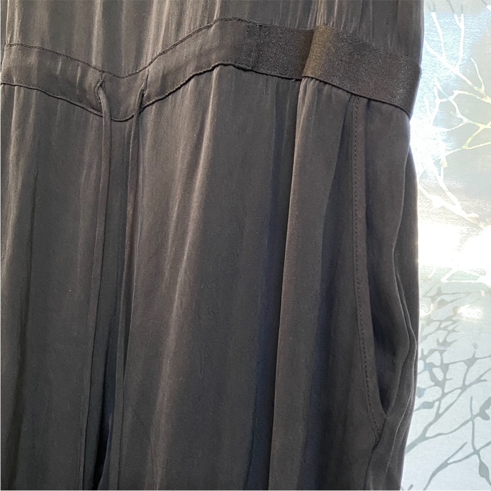 ALICE + OLIVIA black drawstring waist tie silk sleeveless tank jumpsuit - Picture 6 of 12